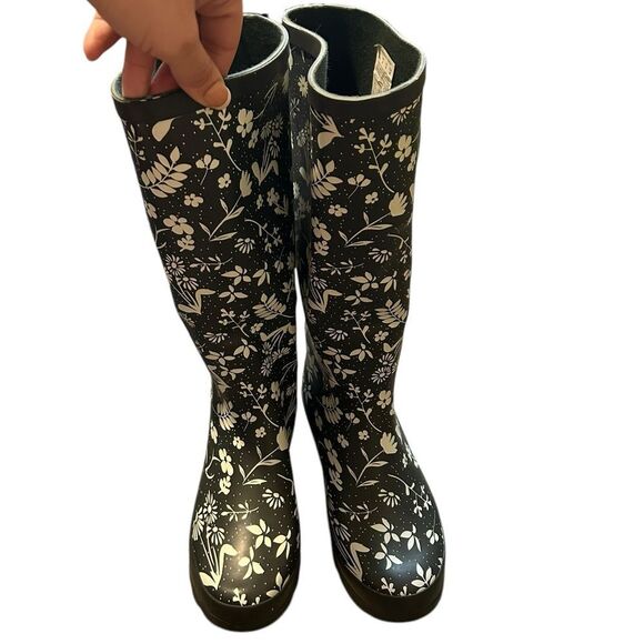 NWT Mountain Warehouse Women’s Tall Rain Boots US 8 - Floral Print Wellies - Picture 11 of 14